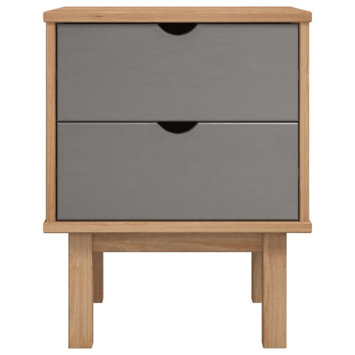 VIDAXL Table de chevet OTTA marron et gris 45x39x57 cm bois pin massif