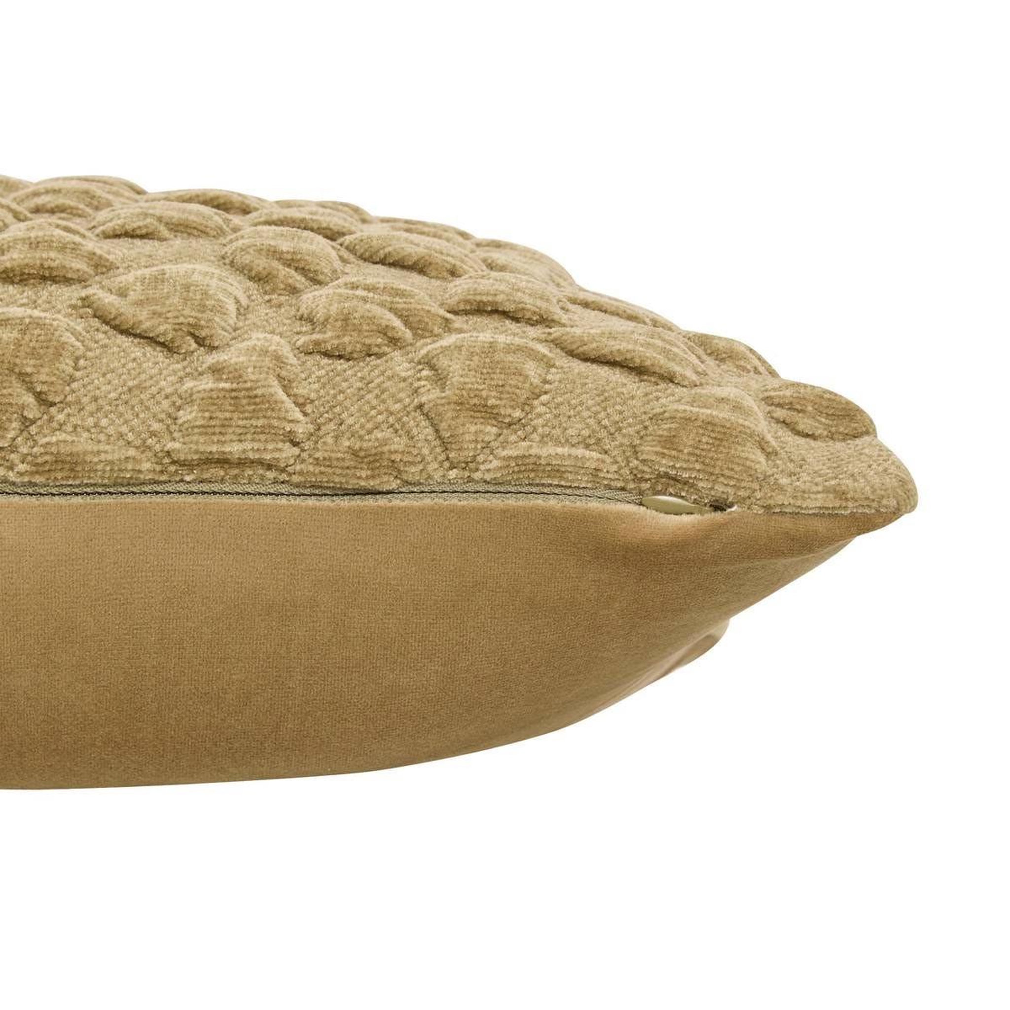 Voir la diapositive 2 : ATMOSPHERA Coussin chenillé 3d  nova  40x40cm kaki