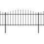 Voir la diapositive 2 : VIDAXL Cloture de jardin a dessus en lance Acier (0,5-0,75)x15,3m Noir