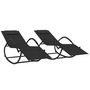 Voir la diapositive 2 : VIDAXL Chaises longues à bascule 2 pcs Noir Acier et textilène