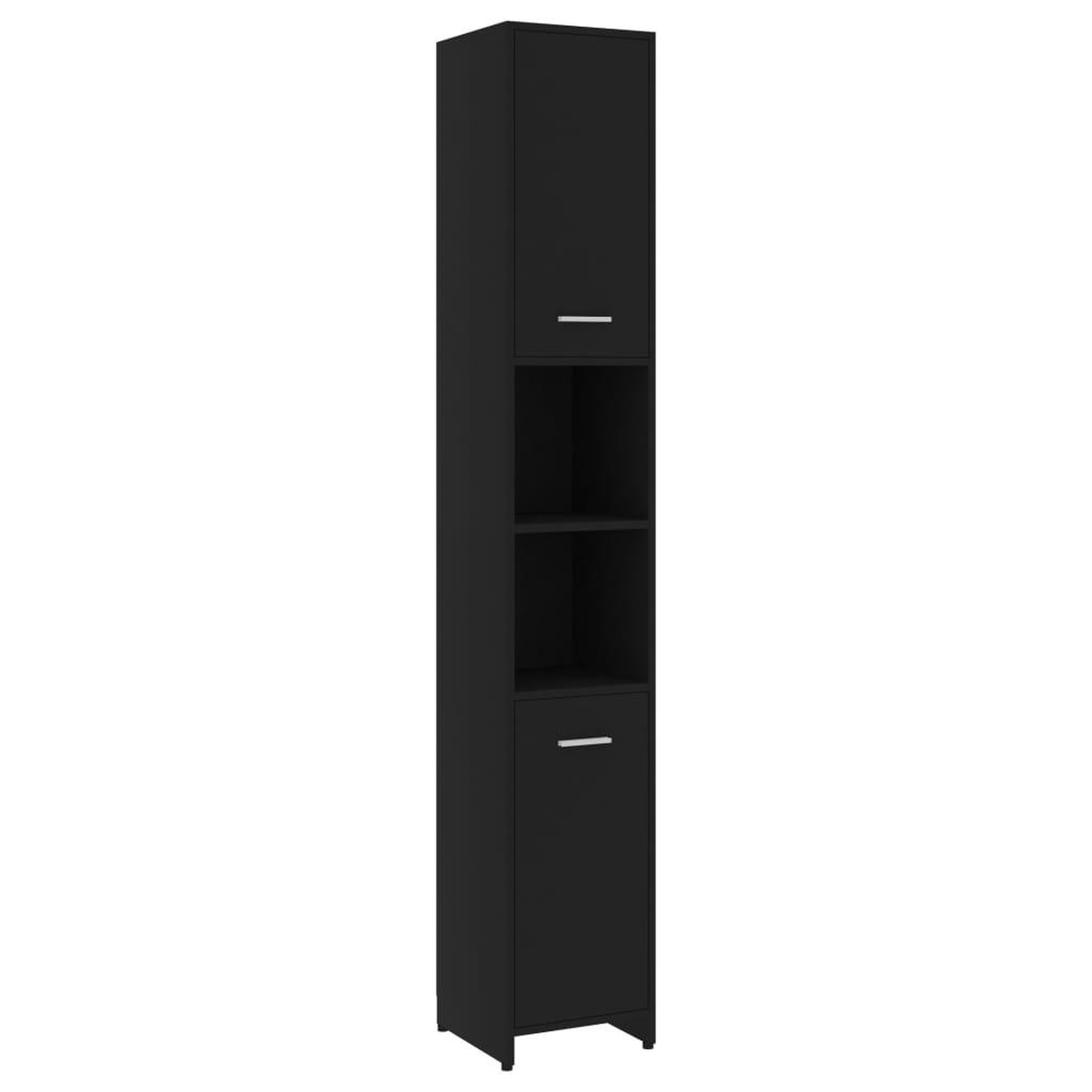 Voir la diapositive 2 : VIDAXL Armoire de salle de bain Noir 30x30x183,5 cm Bois d'ingenierie