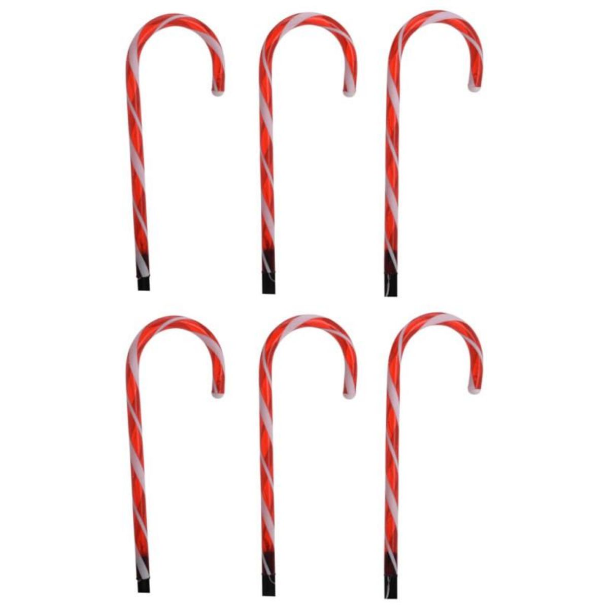 AMBIANCE Ambiance Ensemble de lampes de Noël en forme de canne à sucre 6 pcs