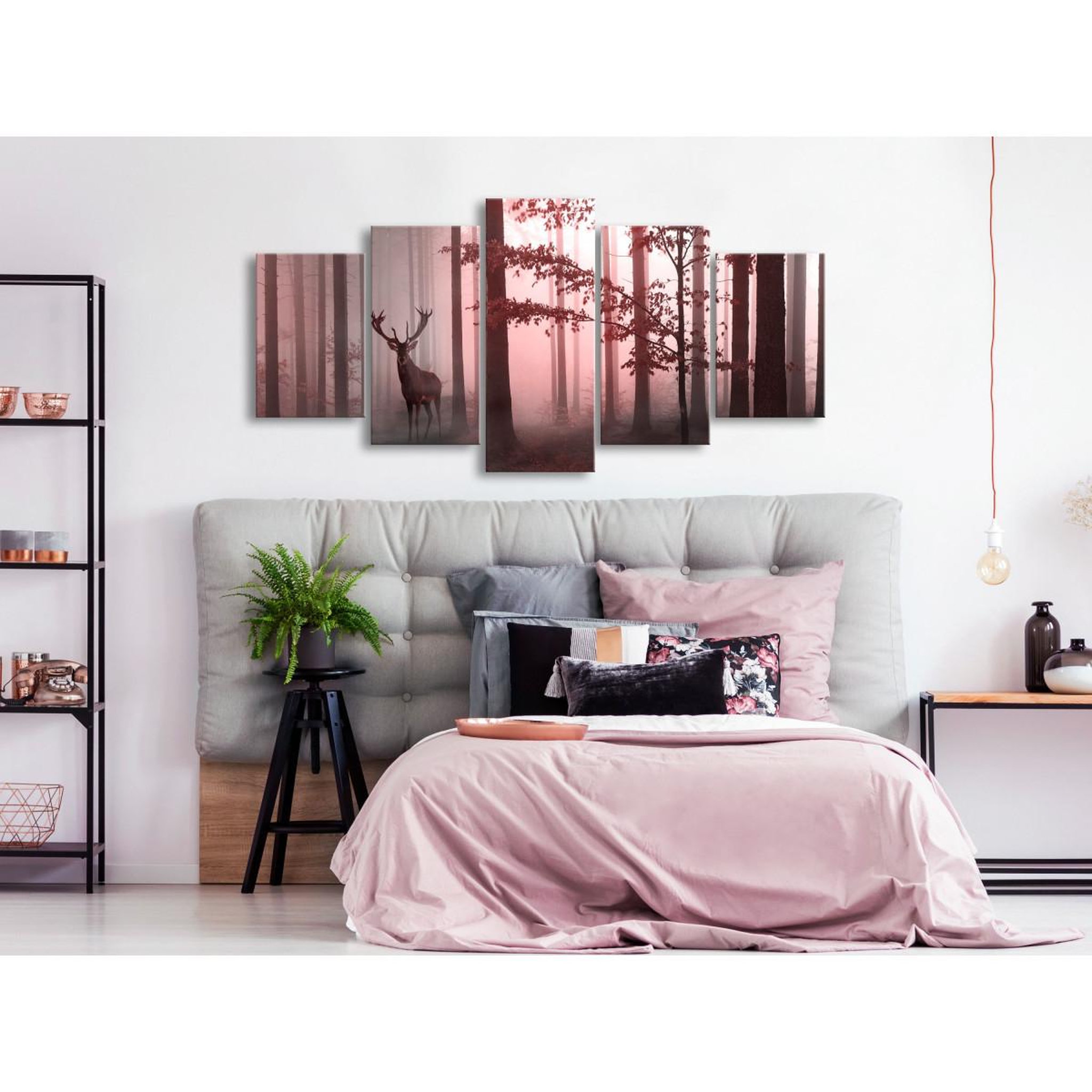 Voir la diapositive 2 : Paris Prix Tableau Imprimé 5 Panneaux  Morning Wide Pink
