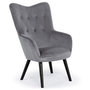 Voir la diapositive 1 : Paris Prix Fauteuil Design en Velours  Artic  100cm Gris