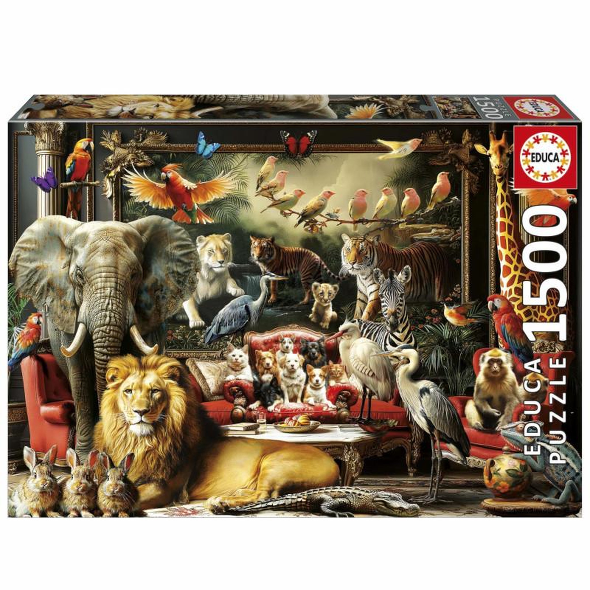 EDUCA Puzzle adulte 1500 pièces – Le Manoir des Animaux – Univers fantastique – Grand format 85 x 60 cm – Educa