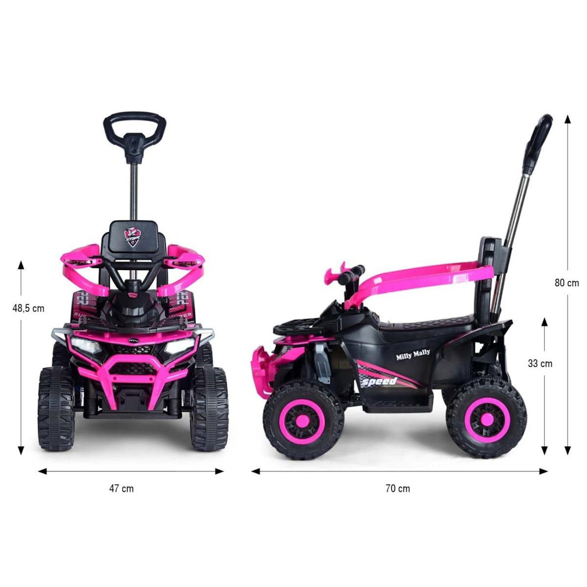 MILLY MALLY Quad électrique Star ATV Rose