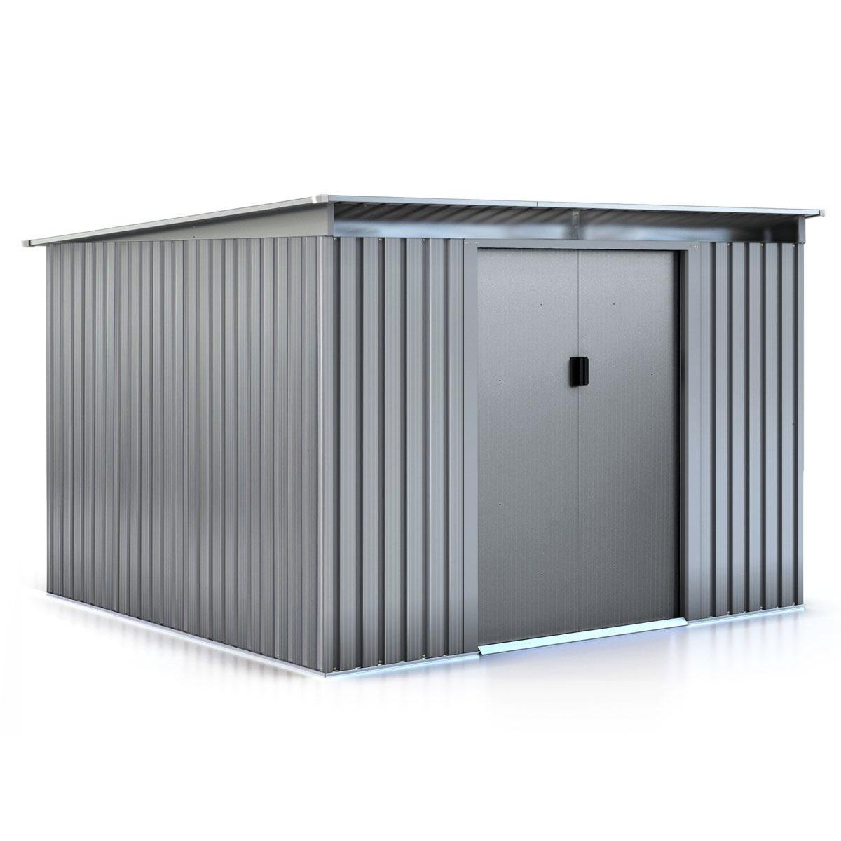 Habitat et Jardin Abri de jardin métal toit plat  Texas  - 6,29 m² - Gris