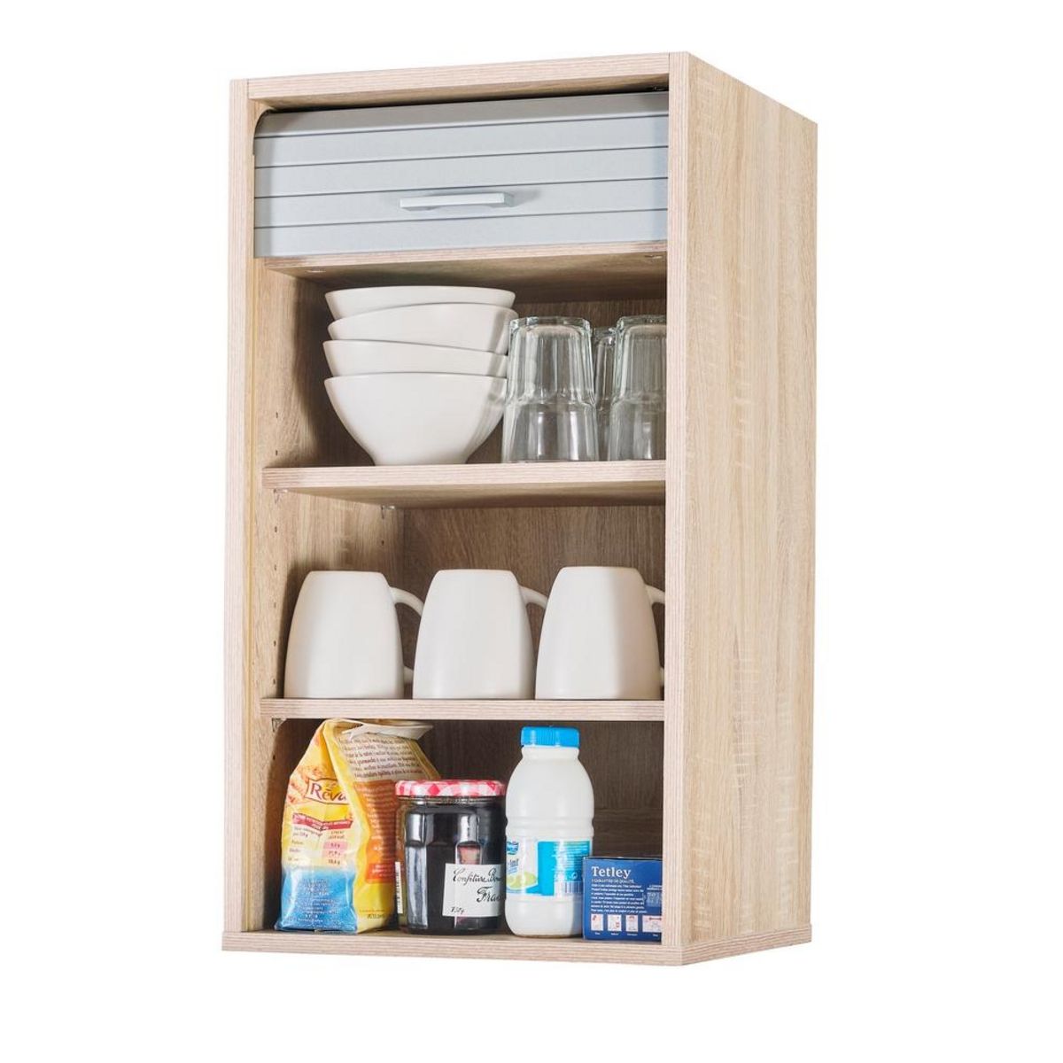 Rangement de cuisine à rideau coloris chêne L40 cm - COOKING