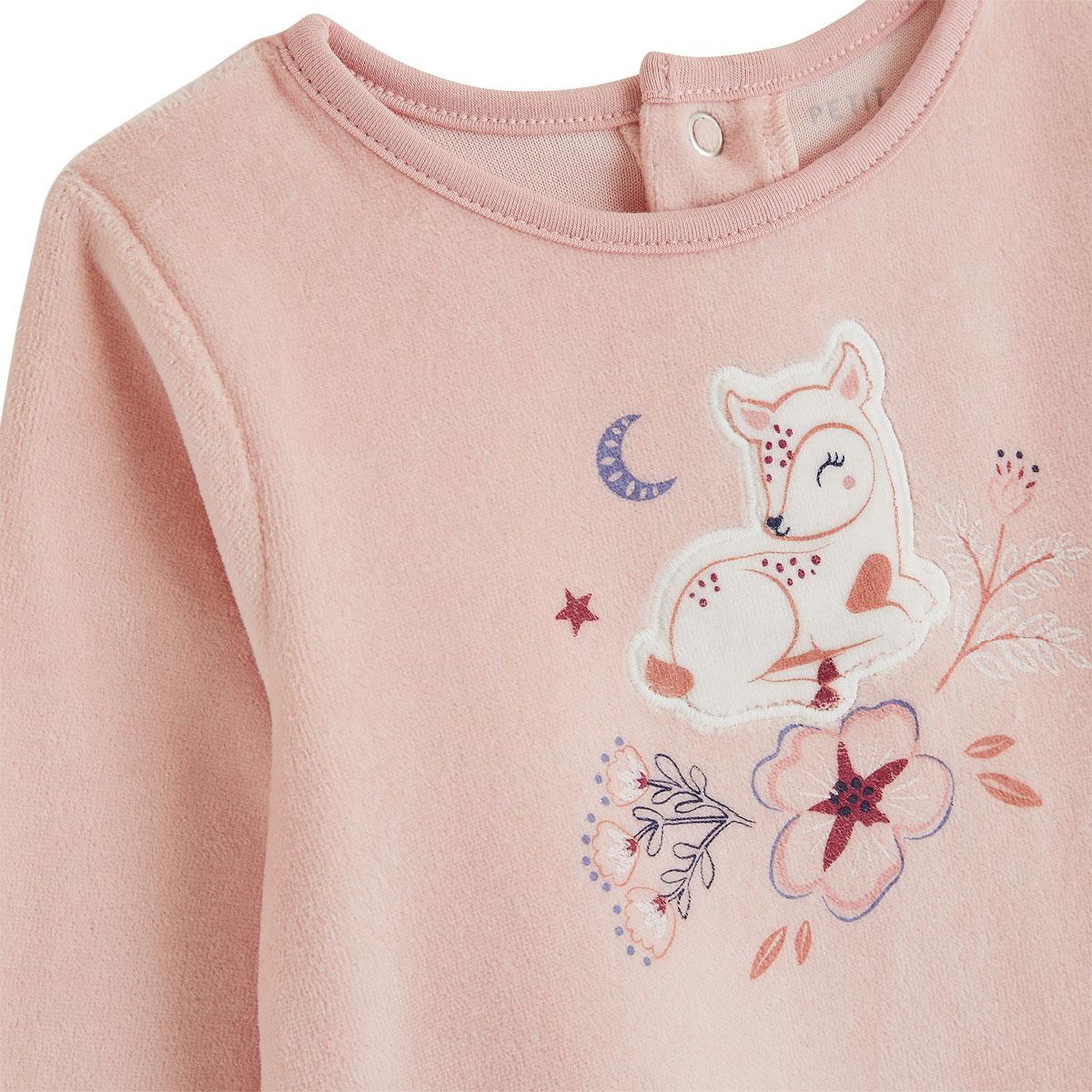Voir la diapositive 2 : PETIT BEGUIN Lot de 2 pyjamas bébé 2 pièces en velours à pieds retroussables Cléo