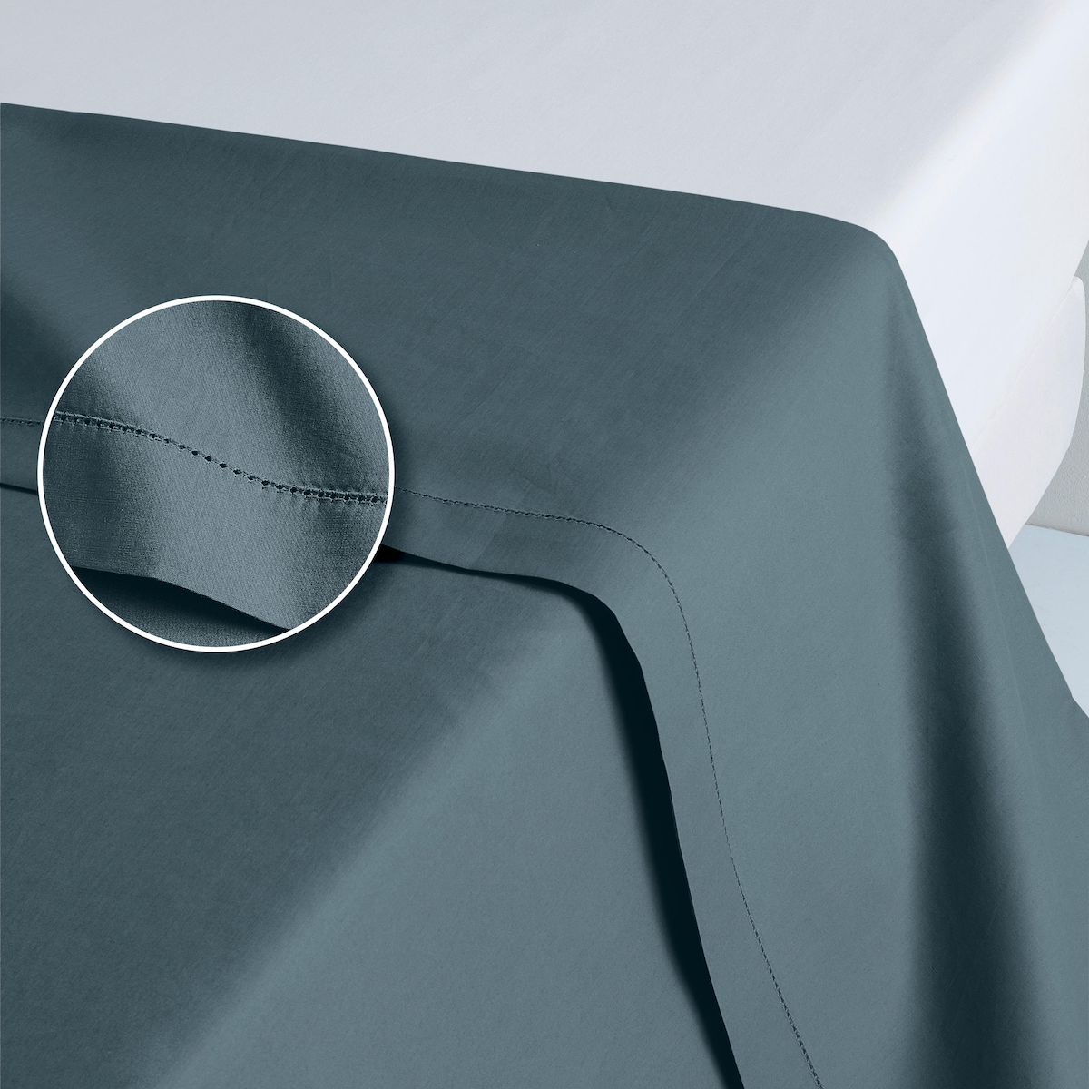 ACTUEL Drap plat uni en percale de coton 70 fils - collection permanente