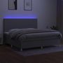 Voir la diapositive 4 : VIDAXL Sommier a lattes de lit et matelas et LED Gris clair 200x200 cm