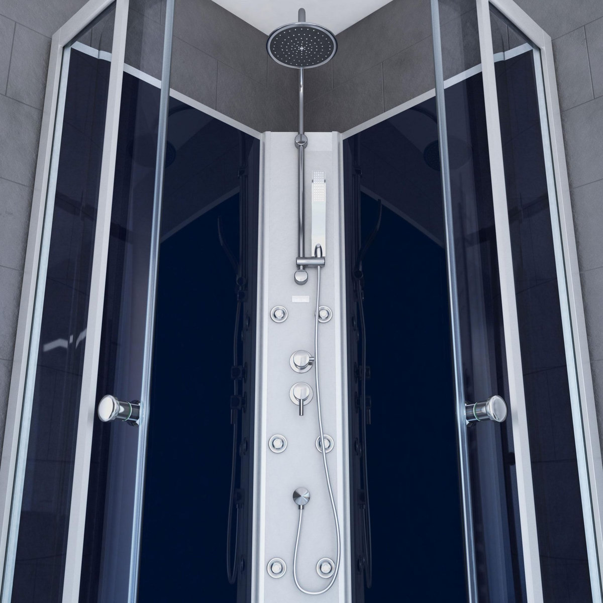 Aurlane Cabine de douche 1/4 de cercle - 85x85x225cm - NIGHTY