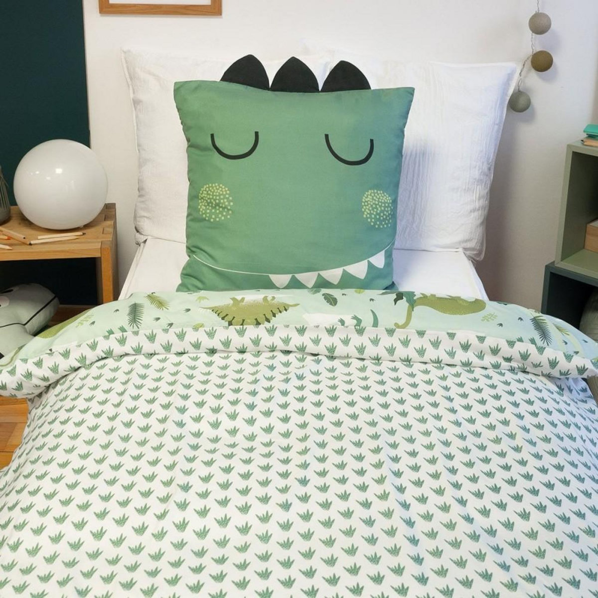 COTE DECO Housse de couette 140x200 + 1 taie Carni microfibre