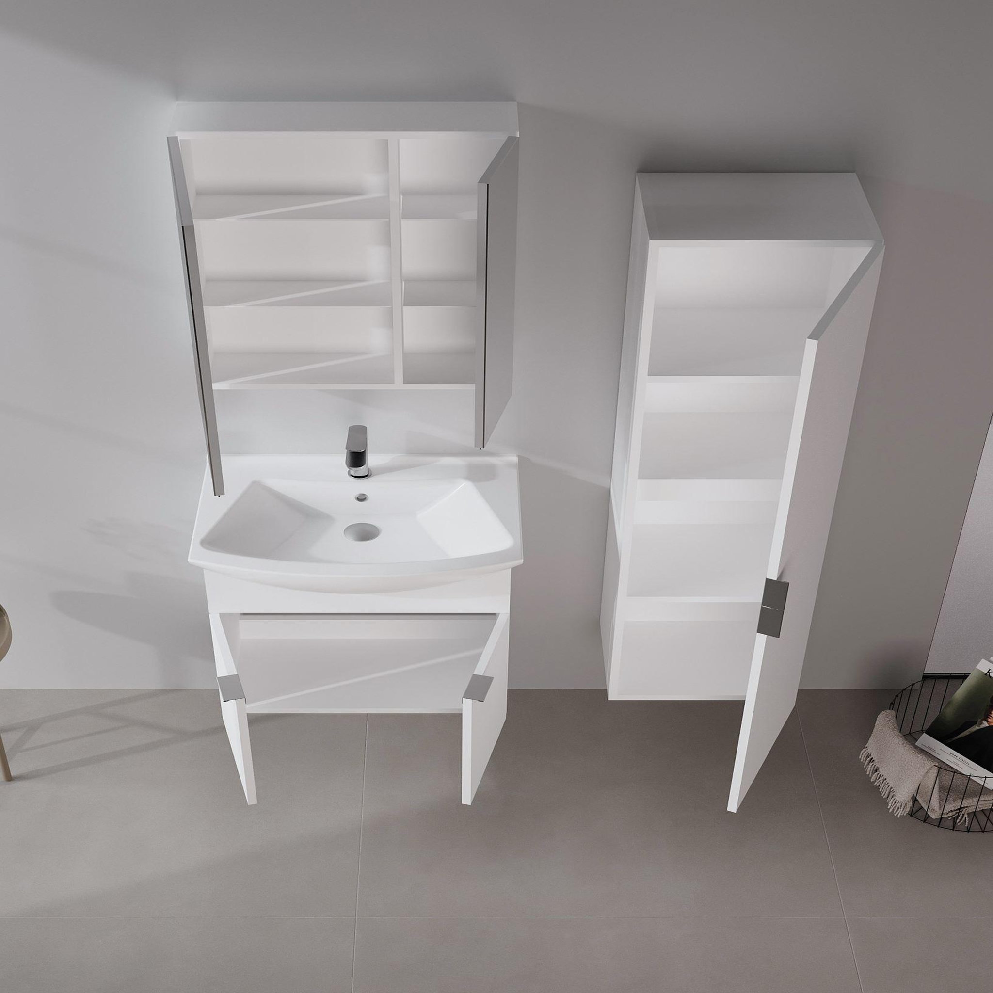 Voir la diapositive 3 : Habitat et Jardin Meuble Vasque  Purus 65  - 65 x 50 x 58 cm - White