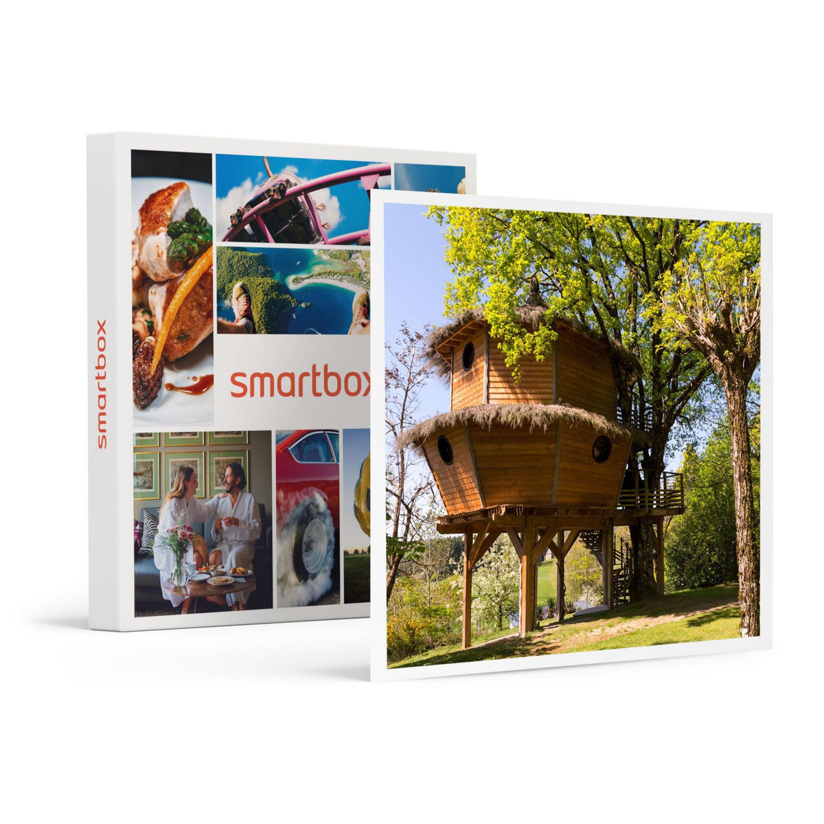 Smartbox Séjour insolite près d'Aurillac : 2 jours en cabane dans les arbres avec bain bouillonnant - Coffret Cadeau Séjour
