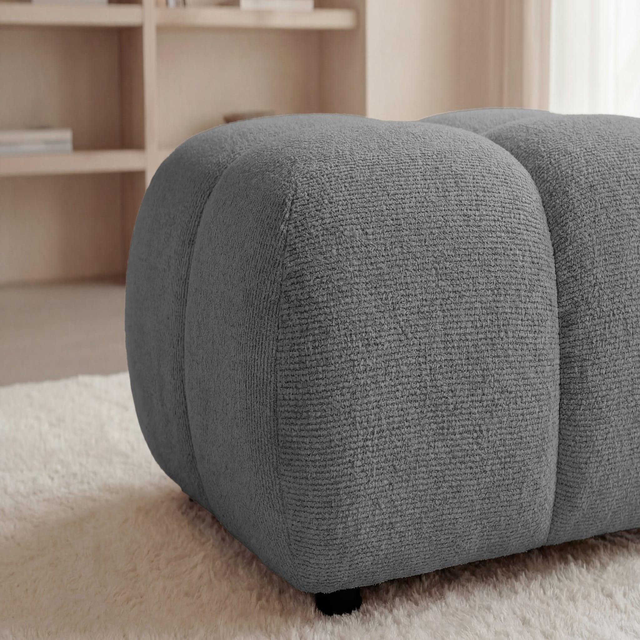 Voir la diapositive 4 : CASANOVA PARIS Constance - pouf en tissu chenille 72x72x43.5