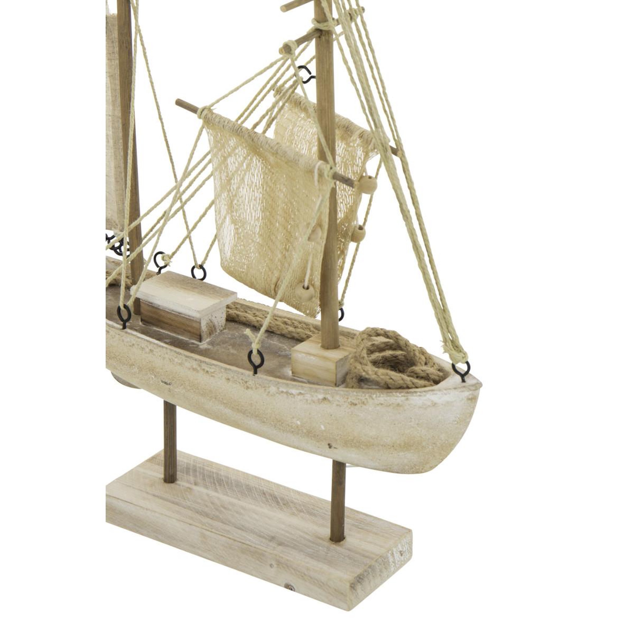 Voir la diapositive 2 : J-LINE Bateau déco à voiles  regatta  41cm naturel