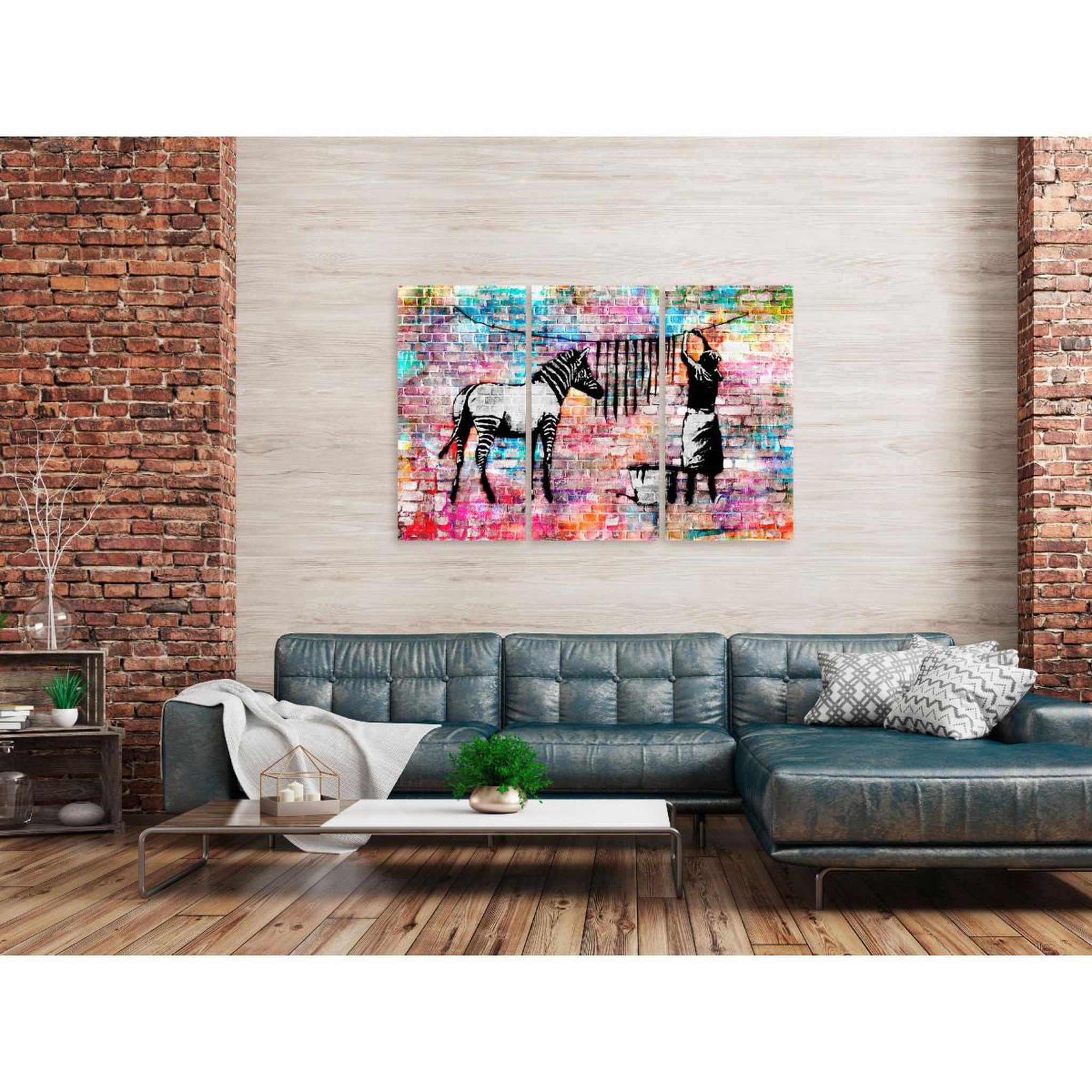 Voir la diapositive 2 : Paris Prix Tableau Imprimé 3 Panneaux  Colourful Washing