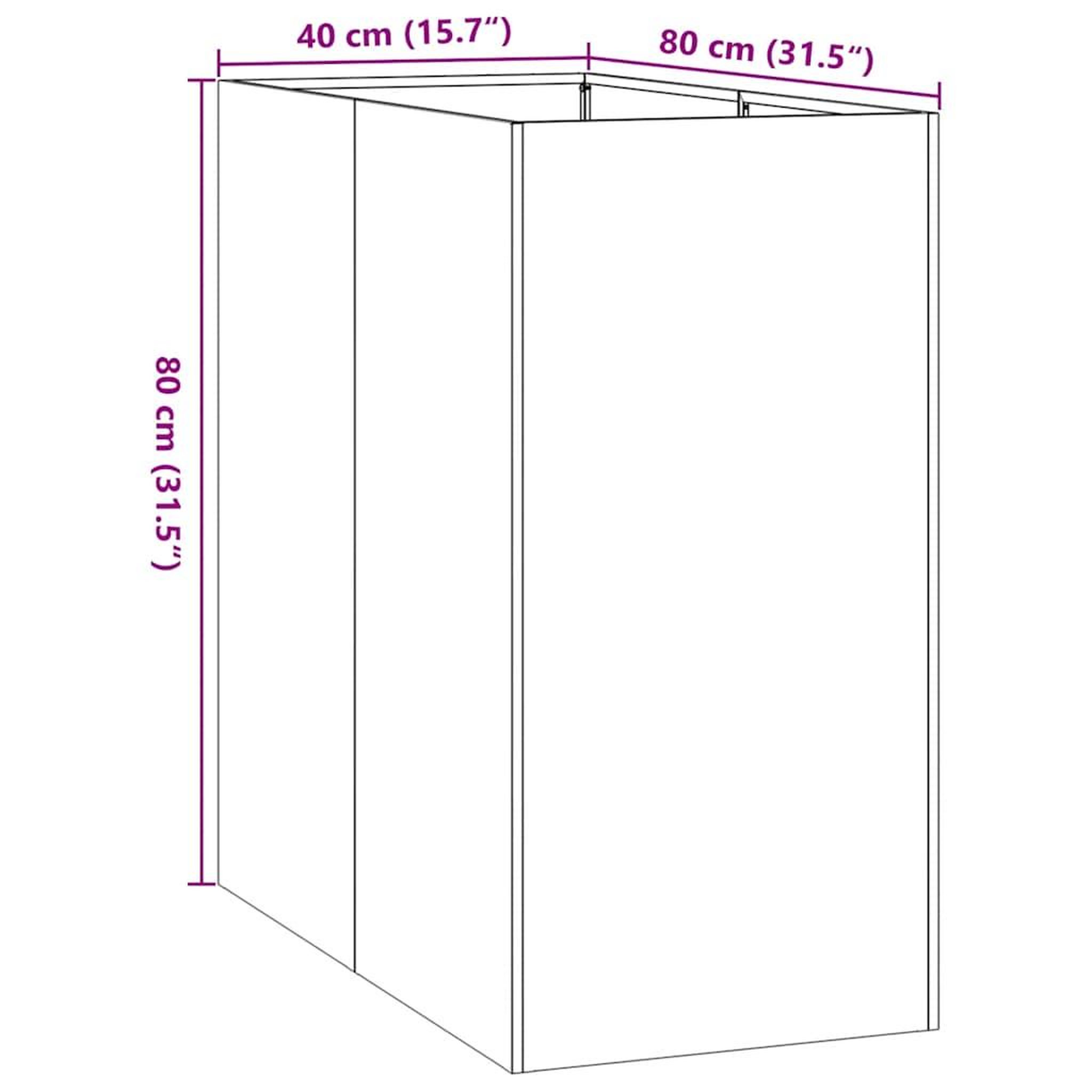 Voir la diapositive 6 : VIDAXL Jardiniere anthracite 40x80x80 cm acier