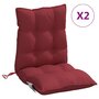 Voir la diapositive 2 : VIDAXL Coussins de chaise a dossier bas lot de 2 rouge bordeaux