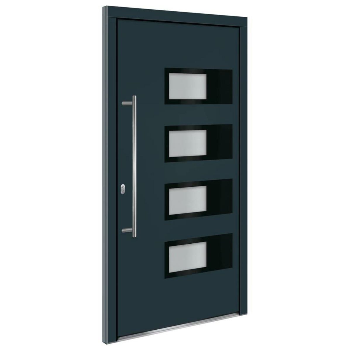 VIDAXL Porte d'entree Anthracite 110x210 cm Aluminium et PVC