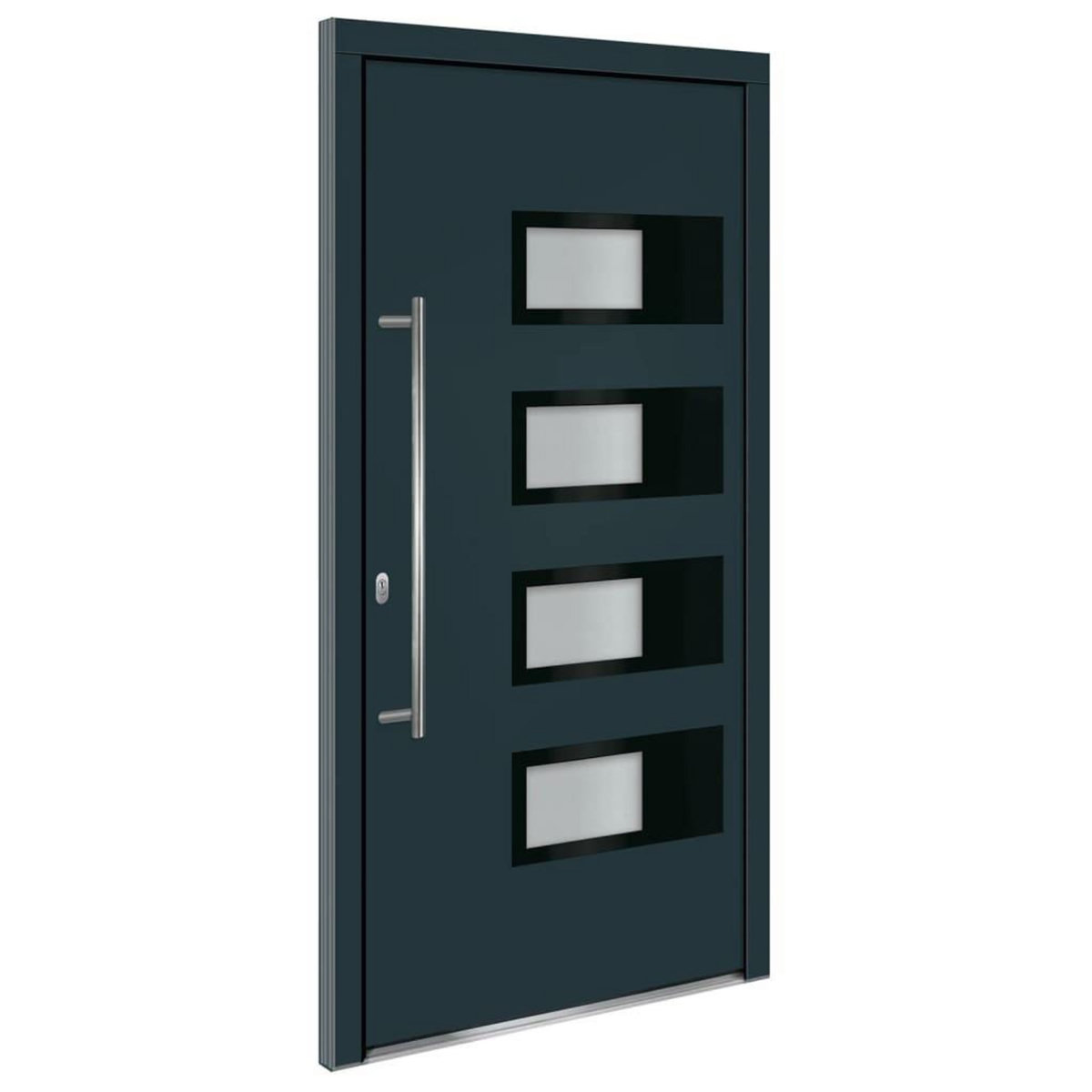 VIDAXL Porte d'entree Anthracite 110x210 cm Aluminium et PVC