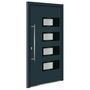 Voir la diapositive 2 : VIDAXL Porte d'entree Anthracite 110x210 cm Aluminium et PVC