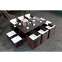 Voir la diapositive 5 : CONCEPT USINE MIAMI - Salon de jardin 10 places marron-blanc + housse de protection MIAMI