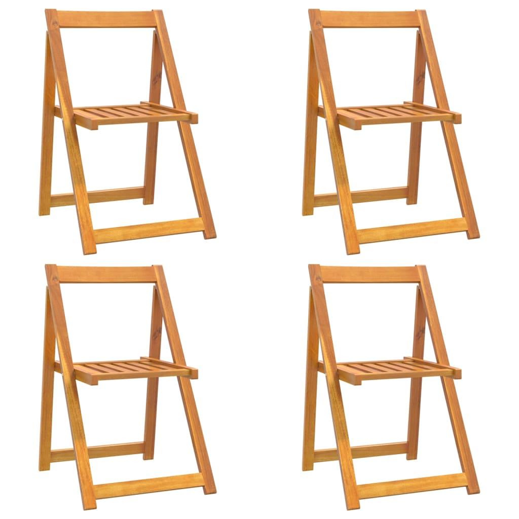 Voir la diapositive 2 : VIDAXL Chaises pliables de jardin lot de 4 Bois d'acacia massif
