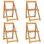 Voir la diapositive 2 : VIDAXL Chaises pliables de jardin lot de 4 Bois d'acacia massif