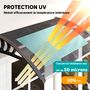 Voir la diapositive 6 : OUTSUNNY Auvent marquise de porte design voûté arrondi dim. 100L x 75l x 23H cm alu polycarbonate fumé plastique noir