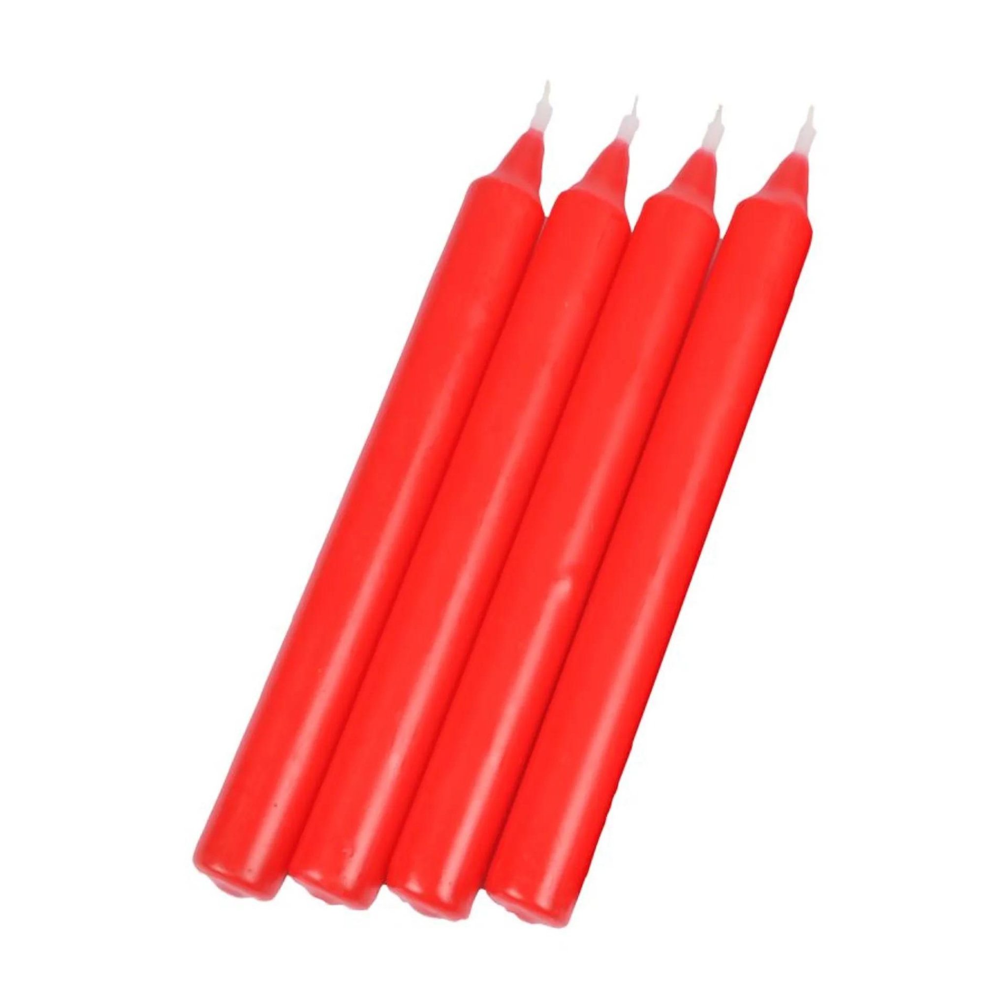 Eden Lot de 4 bougies chandelier rouge