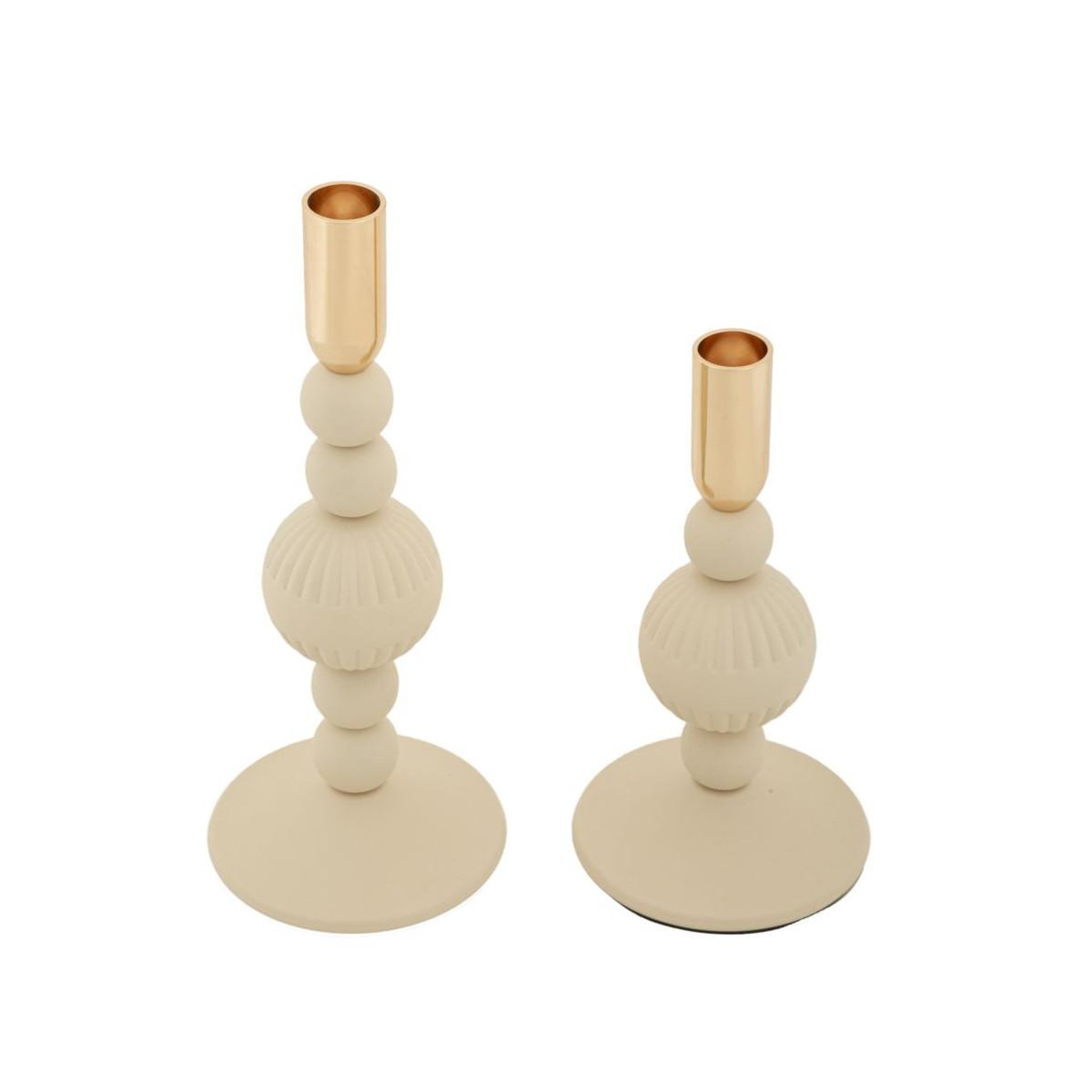 Voir la diapositive 2 : Paris Prix Lot de 2 chandeliers  aster  25cm crème & or