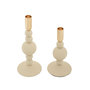 Voir la diapositive 2 : Paris Prix Lot de 2 Chandeliers  Aster  25cm Crème & Or