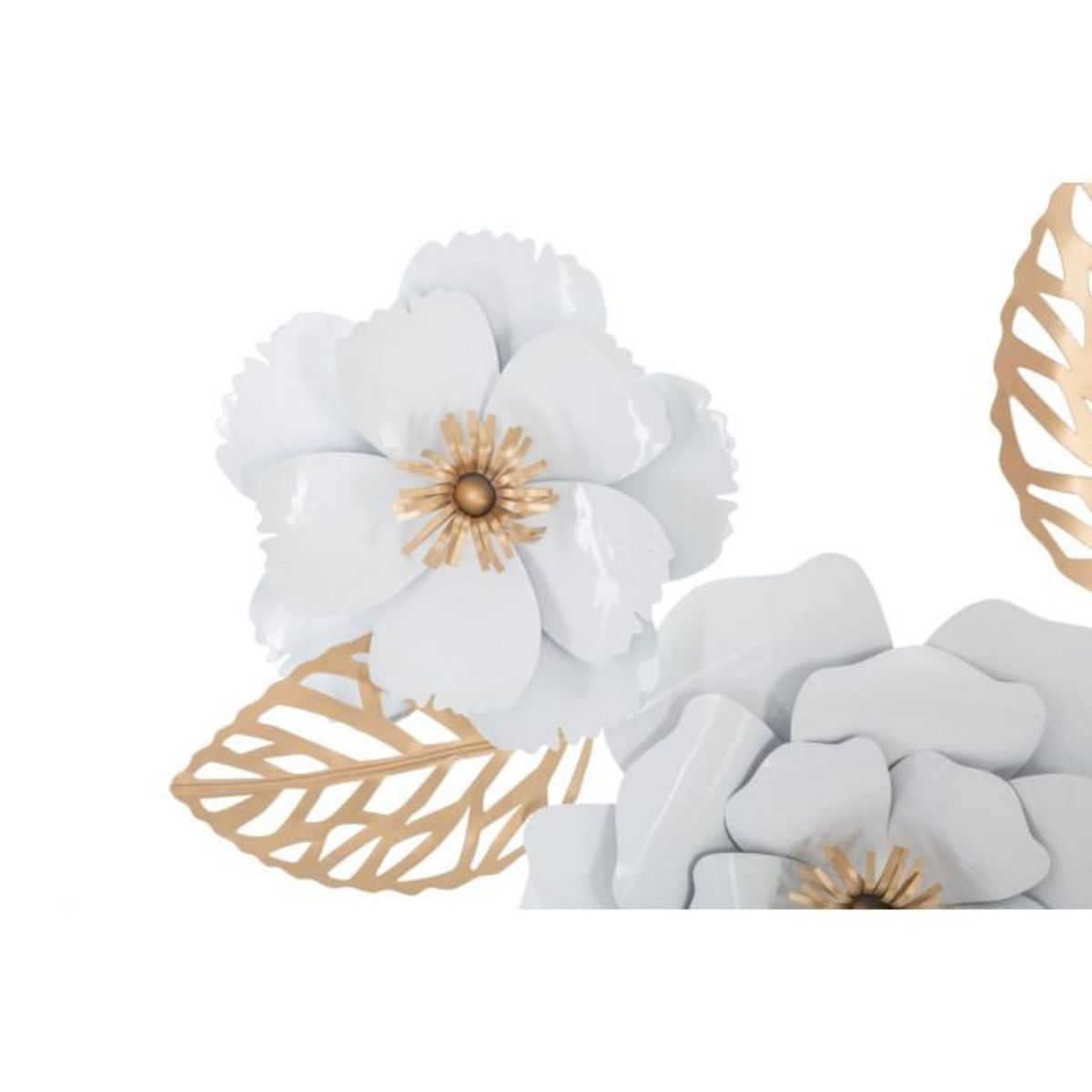 Paris Prix Décoration Murale en Métal  Foral  158cm Blanc & Or