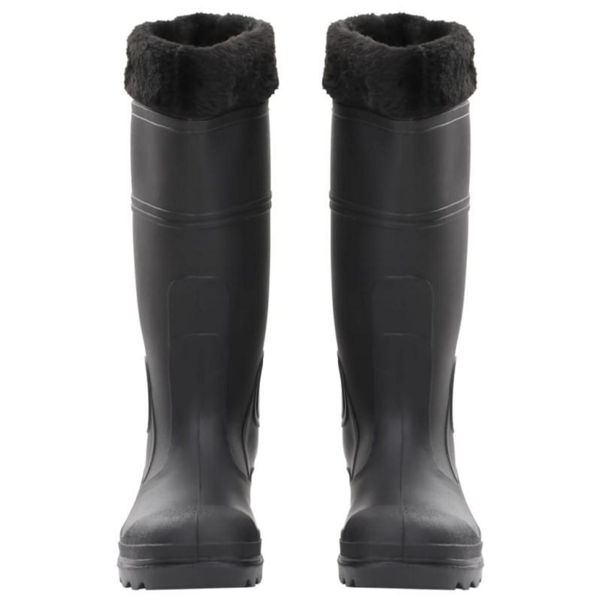 VIDAXL Bottes de pluie avec chaussettes amovibles noir taille 38 PVC