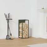 VIDAXL Portant de bois chauffage vert olive 25x25x60 cm