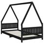 Voir la diapositive 3 : VIDAXL Cadre de lit pour enfants noir 90x200 cm bois de pin massif