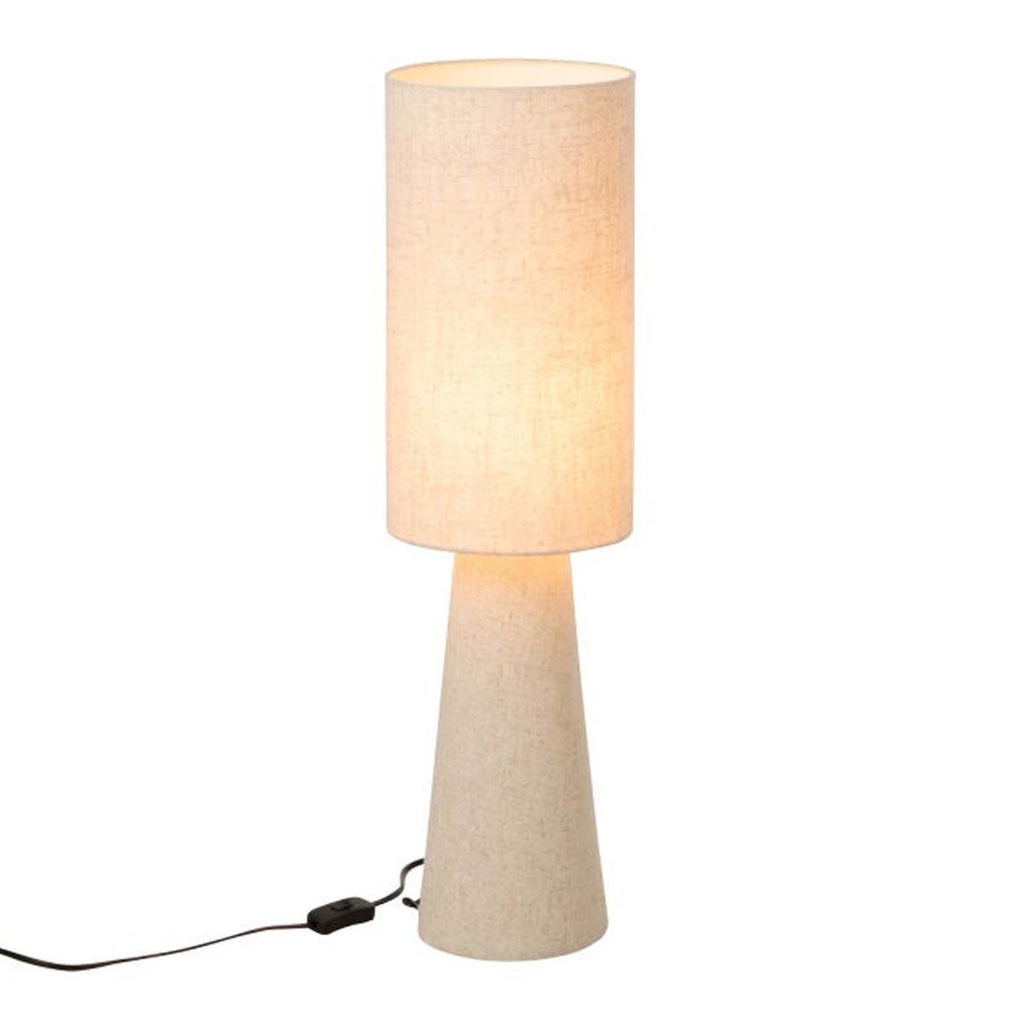 Voir la diapositive 2 : J-LINE Lampe à Poser Effet Lin  Tona  73cm Beige