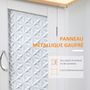 Voir la diapositive 5 : HOMCOM Desserte de cuisine style contemporain - porte, tiroir, 3 étagères - poignées métal MDF blanc plateau bois pin