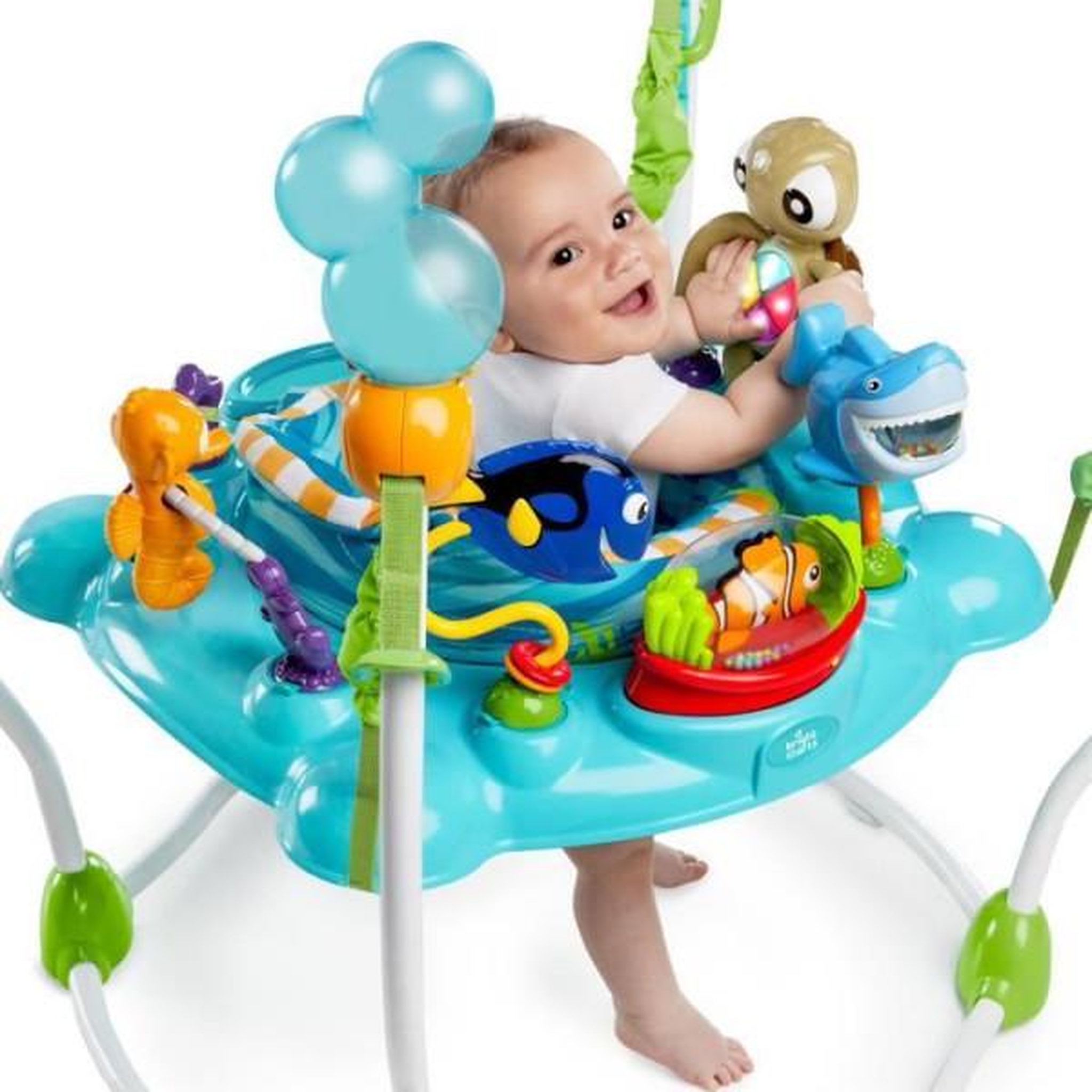 Voir la diapositive 6 : DISNEY DISNEY BABY Aire d'éveil bébé multi-jouets, siege sauteur a rebonds évolutif, pivotant a 360° - Nemo - 13 jeux interactives