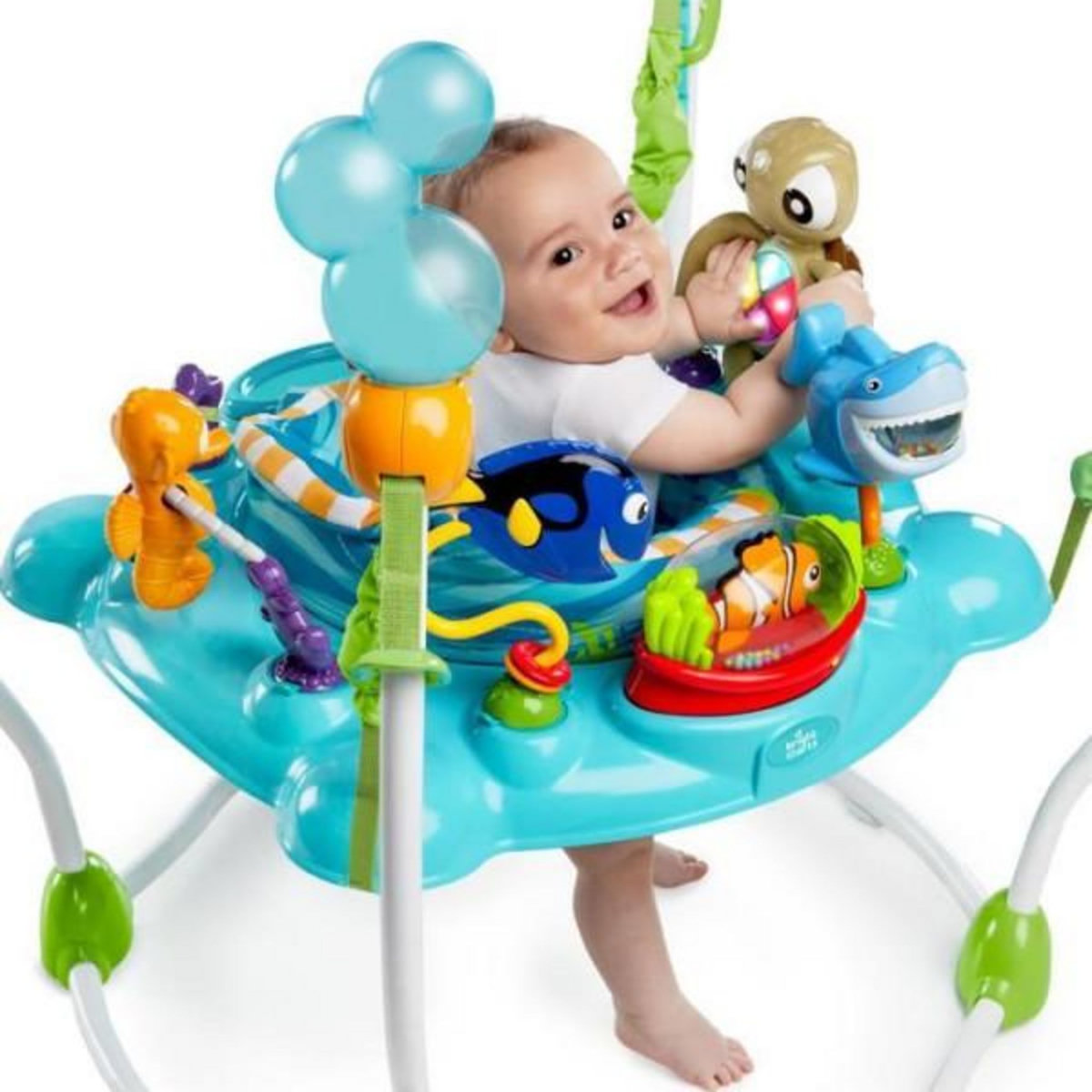 DISNEY DISNEY BABY Aire d'éveil bébé multi-jouets, siege sauteur a rebonds évolutif, pivotant a 360° - Nemo - 13 jeux interactives