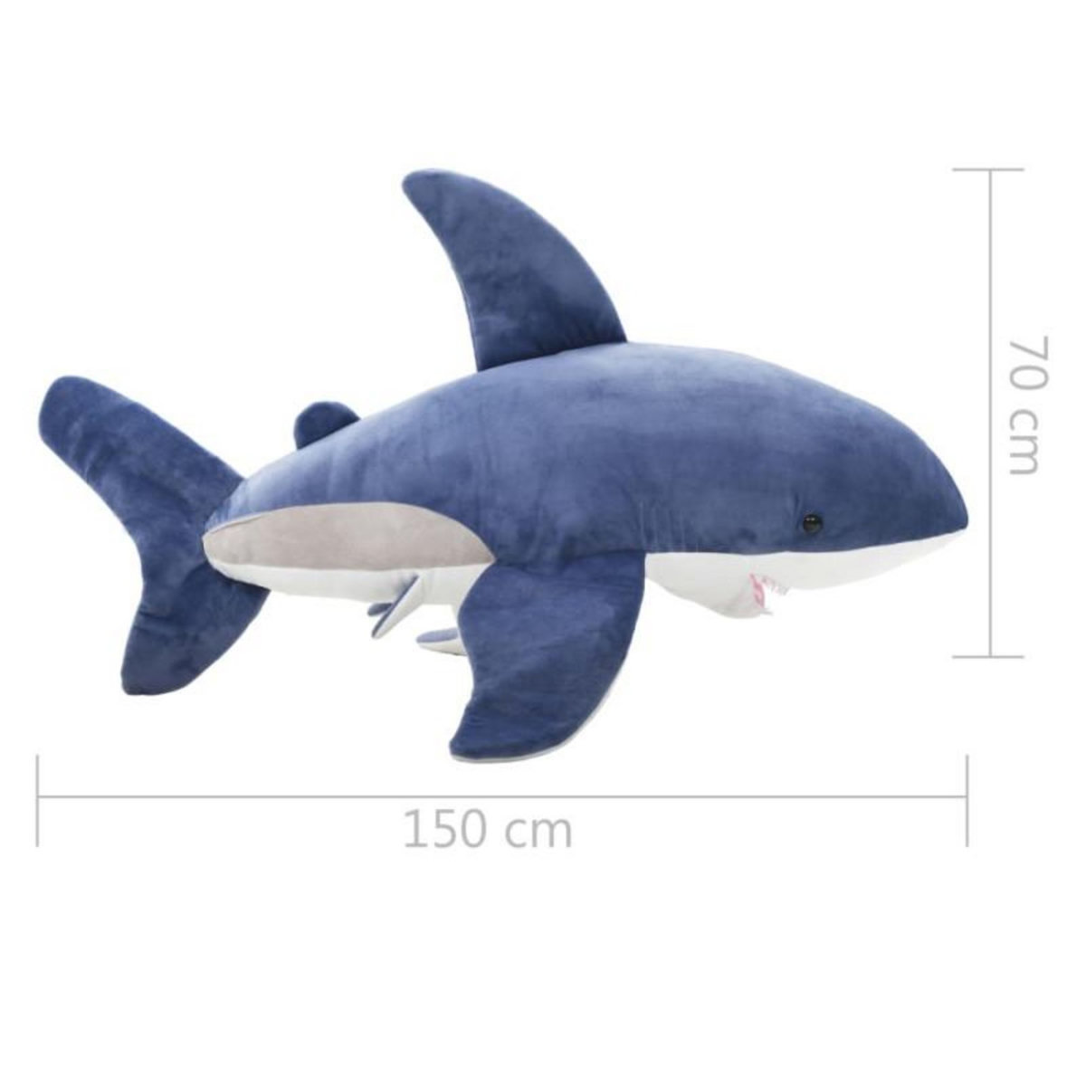 VIDAXL Requin en peluche Bleu et blanc