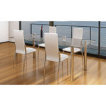 VIDAXL Chaises a manger lot de 4 blanc similicuir