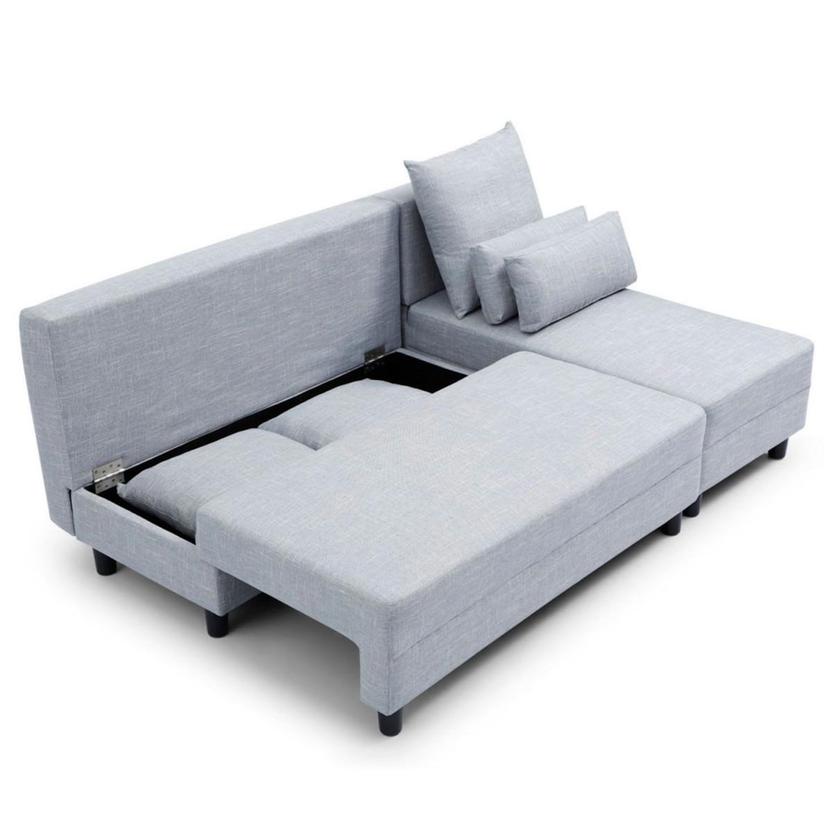 Paris Prix Canapé d'Angle Convertible  Eloy  198cm Gris