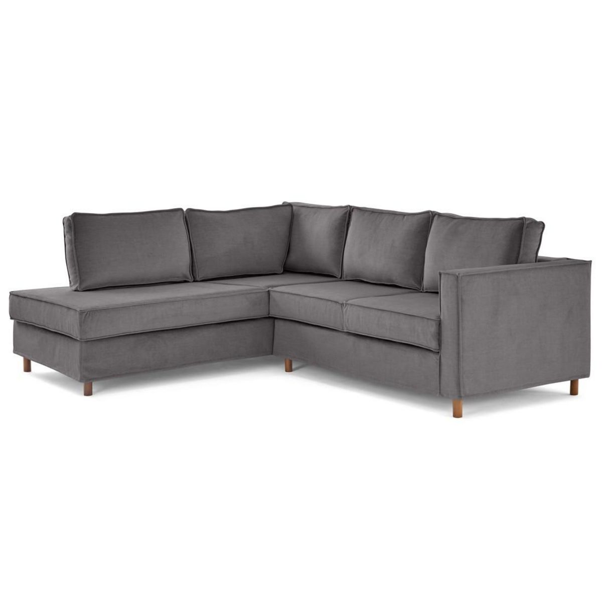 LISA DESIGN Jake - canapé déhoussable d'angle gauche 5 places en velours