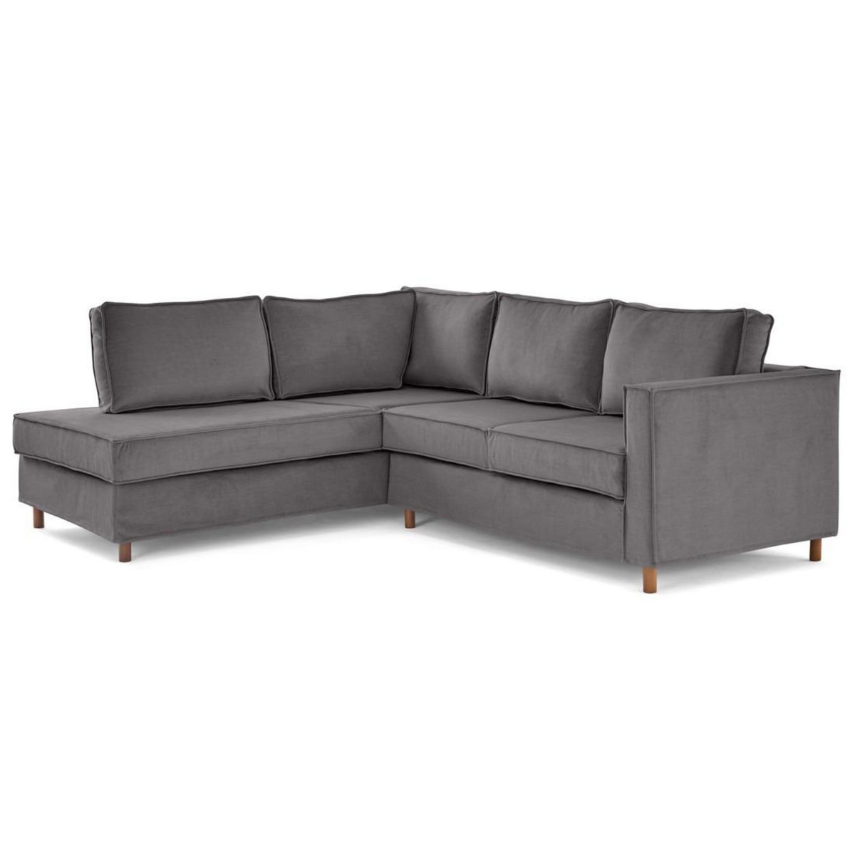 LISA DESIGN Jake - canapé déhoussable d'angle gauche 5 places en velours