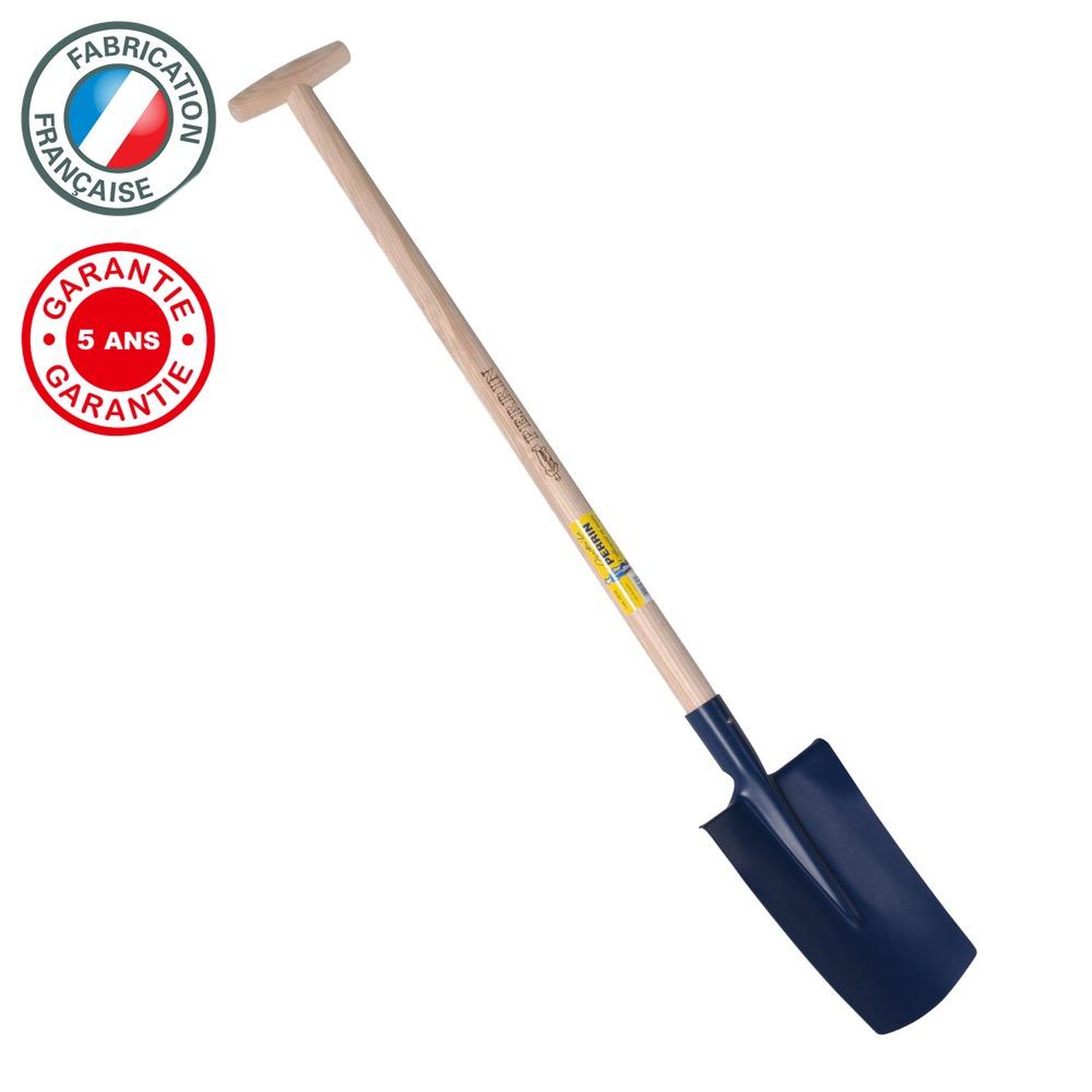 OUTILS PERRIN Bêche standard de 28 cm manche béquille tournée, outil à main pour le jardin et le potager