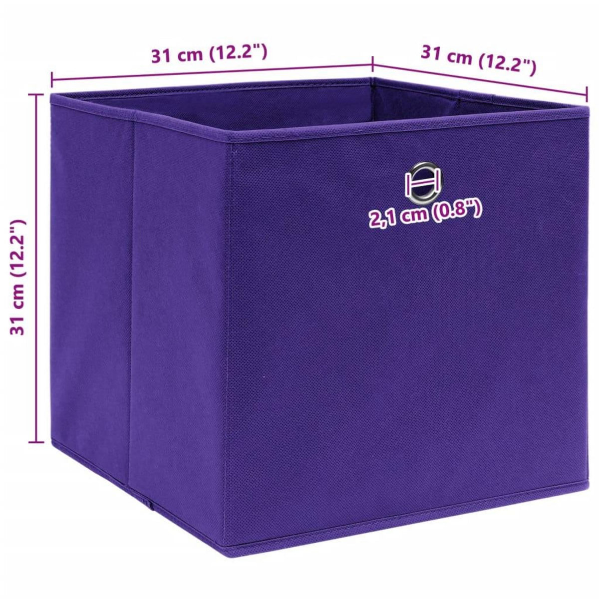 VIDAXL Boîtes de rangement 4 pcs Violet 32x32x32 cm Tissu