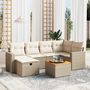 Voir la diapositive 1 : VIDAXL Salon de jardin avec coussins 7 pcs beige resine tressee